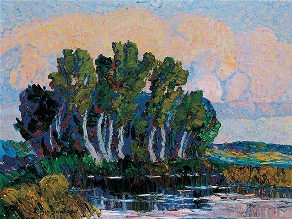 Twilight: Cottonwood Grove and Pond, 1922 | Birger Sandzén | Painting Reproduction