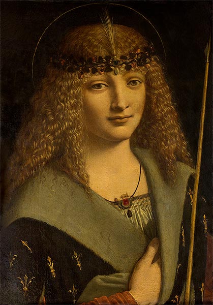 Portrait of a Boy as Saint Sebastian, c.1495/00 by Giovanni Antonio Boltraffio | Painting Reproduction