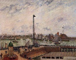 The Pilots' Jetty, Le Havre, Morning, Cloudy | Pissarro | Painting Reproduction