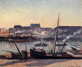 The Docks, Rouen - Afternoon, 1898 by Pissarro | Painting Reproduction