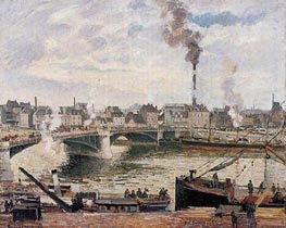 Die Große Brücke, Rouen, 1896 von Pissarro | Gemälde-Reproduktion