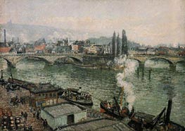 The Corneille Bridge, Rouen - Grey Weather, 1896 by Pissarro | Painting Reproduction
