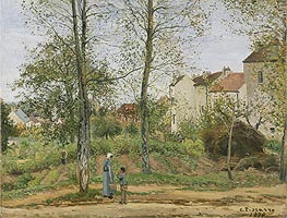 Landscape near Louveciennes, 1870 by Pissarro | Painting Reproduction
