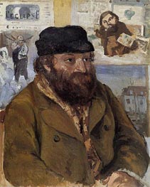 Portrait of Paul Cezanne, 1874 by Pissarro | Painting Reproduction