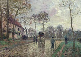 The Coach to Louveciennes, 1870 by Pissarro | Painting Reproduction