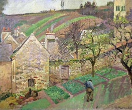 Hillside of the Hermitage, Pontoise, 1873 by Pissarro | Painting Reproduction