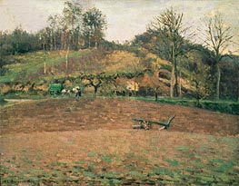 Ploughland, 1874 by Pissarro | Painting Reproduction