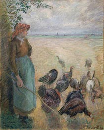 Turkey Girl, 1884 by Pissarro | Painting Reproduction