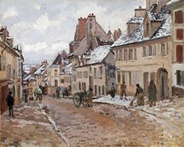 Pontoise, the Road to Gisors in Winter, 1873 von Pissarro | Gemälde-Reproduktion