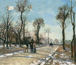 Route, Winter and Snow | Pissarro | Painting Reproduction
