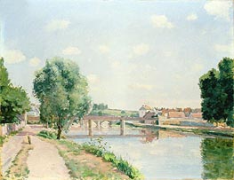 The Railway Bridge, Pontoise, n.d. by Pissarro | Painting Reproduction