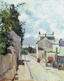 Rue de l'Ermitage, Pontoise, 1874 by Pissarro | Painting Reproduction