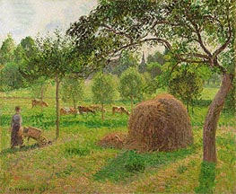 Sunset at Eragny, 1896 by Pissarro | Painting Reproduction