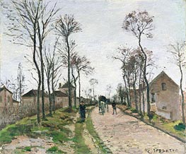 The Road to Saint Cyr at Louveciennes, c.1870 by Pissarro | Painting Reproduction