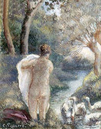 Nude with Swans, c.1895 von Pissarro | Gemälde-Reproduktion