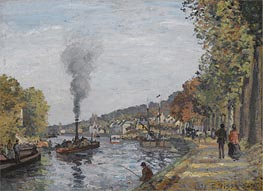 The Seine at Bougival, 1871 by Pissarro | Painting Reproduction