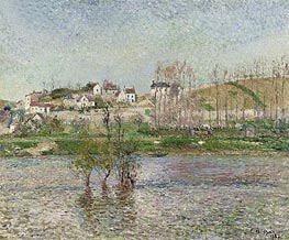 Flooding to Pontoise, 1882 by Pissarro | Painting Reproduction