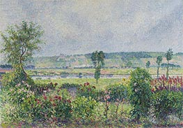La Vallee de la Seine aux Damps, Jardin d'Octave Mirbeau, 1892 by Pissarro | Painting Reproduction