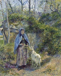 La Gardeuse de Chevre, 1881 by Pissarro | Painting Reproduction