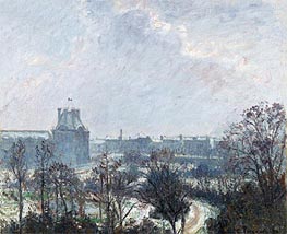 Le Jardin des Tuileries et le Pavillon de Flore, Effet de Neige, 1899 by Pissarro | Painting Reproduction