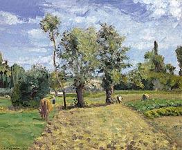 Morning Spring, Pontoise, 1874 by Pissarro | Painting Reproduction