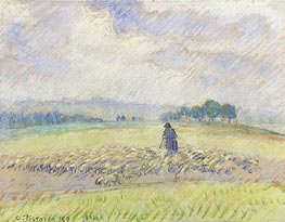 Shepherd and Sheep, Eragny, 1889 by Pissarro | Painting Reproduction