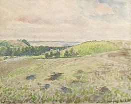 Plowed Ground, Eragny, 1888 by Pissarro | Painting Reproduction