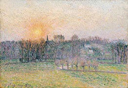 Sunset, Bazincourt, 1892 by Pissarro | Painting Reproduction