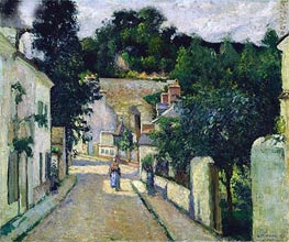 Rue de l'Hermitage, in Pontoise, 1875 by Pissarro | Painting Reproduction