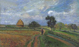 The Old Road to Ennery at Pontoise, 1877 von Pissarro | Gemälde-Reproduktion