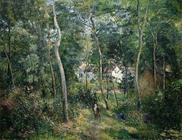 Edge of the Woods Near L'Hermitage, Pontoise, 1879 by Pissarro | Painting Reproduction