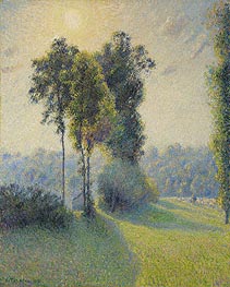 Landscape at Saint-Charles, near Gisors, Sunset, 1891 by Pissarro | Painting Reproduction