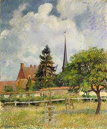 The Church at Eragny, 1884 by Pissarro | Painting Reproduction