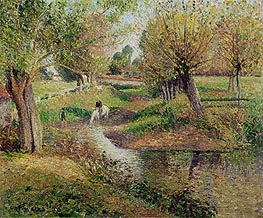 Watering Hole, Eragny | Pissarro | Painting Reproduction