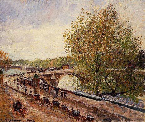 The Pont Royal - Grey Weather, Afternoon, Spring, 1903 | Pissarro | Painting Reproduction