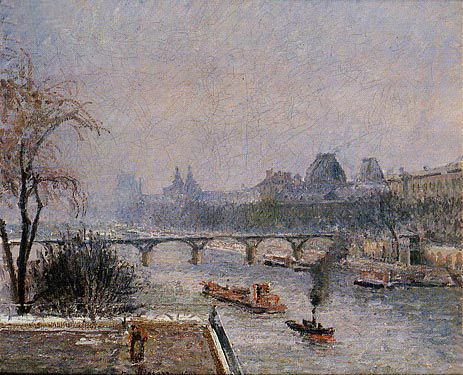 The Louvre - Morning, Snow Effect, 1903 | Pissarro | Painting Reproduction