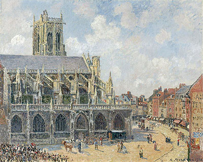 The Church of St Jacques in Dieppe, Morning Sun, 1901 | Pissarro | Painting Reproduction