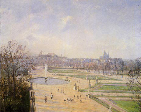The Bassin des Tuileries - Afternoon, Sun, 1900 | Pissarro | Painting Reproduction