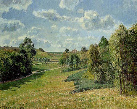 Berneval Meadows, Morning, 1900 | Pissarro | Gemälde Reproduktion