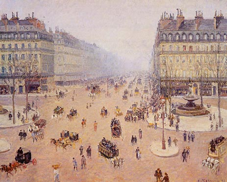 Avenue de l'Opera, Place du Theatre Francais, 1898 | Pissarro | Gemälde Reproduktion