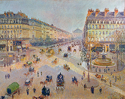 Avenue de l'Opera - Sunshine, Winter Morning, 1898 by Pissarro | Painting Reproduction