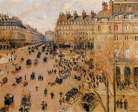 Place du Theatre Francais - Sonneneffekt, 1898 | Pissarro | Gemälde Reproduktion