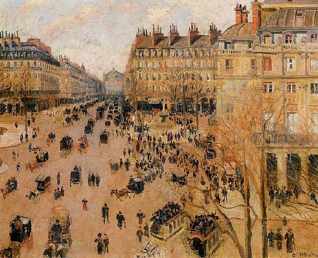Place du Theatre Francais - Sun Effect, 1898 by Pissarro | Painting Reproduction
