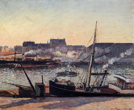 The Docks, Rouen - Afternoon, 1898 | Pissarro | Gemälde Reproduktion