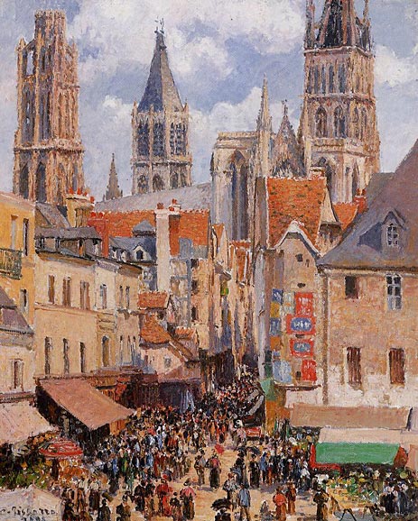Rue de l'Epicerie, Rouen (Effect of Sunlight), 1898 by Pissarro | Painting Reproduction