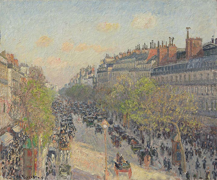 Boulevard Montmartre - Sonnenuntergang | Pissarro | Gemälde Reproduktion