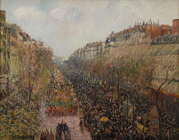 Boulevard Montmartre - Mardi-Gras | Pissarro | Gemälde Reproduktion