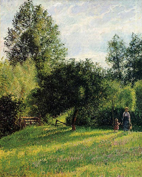 Apple Trees, Sunset, Eragny, 1896 by Pissarro | Painting Reproduction