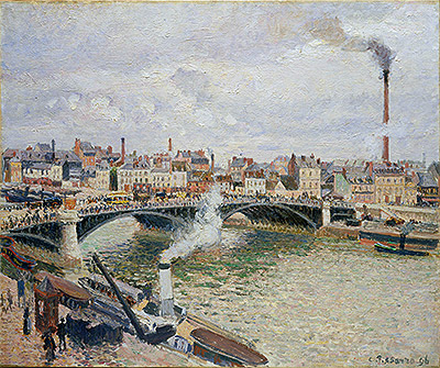 Morning, An Overcast Day, Rouen, 1896 | Pissarro | Painting Reproduction