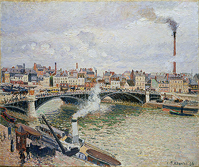Morning, An Overcast Day, Rouen, 1896 by Pissarro | Painting Reproduction
